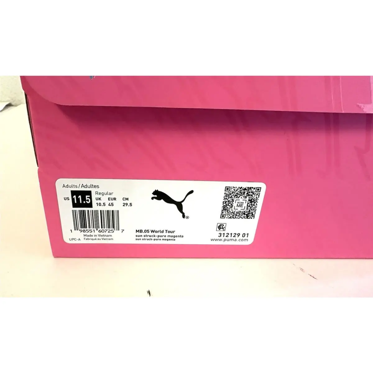 Puma shoes - MB.05 World Tour - World Tour - 312129-01 - Sun Struck / Pure Magenta 1