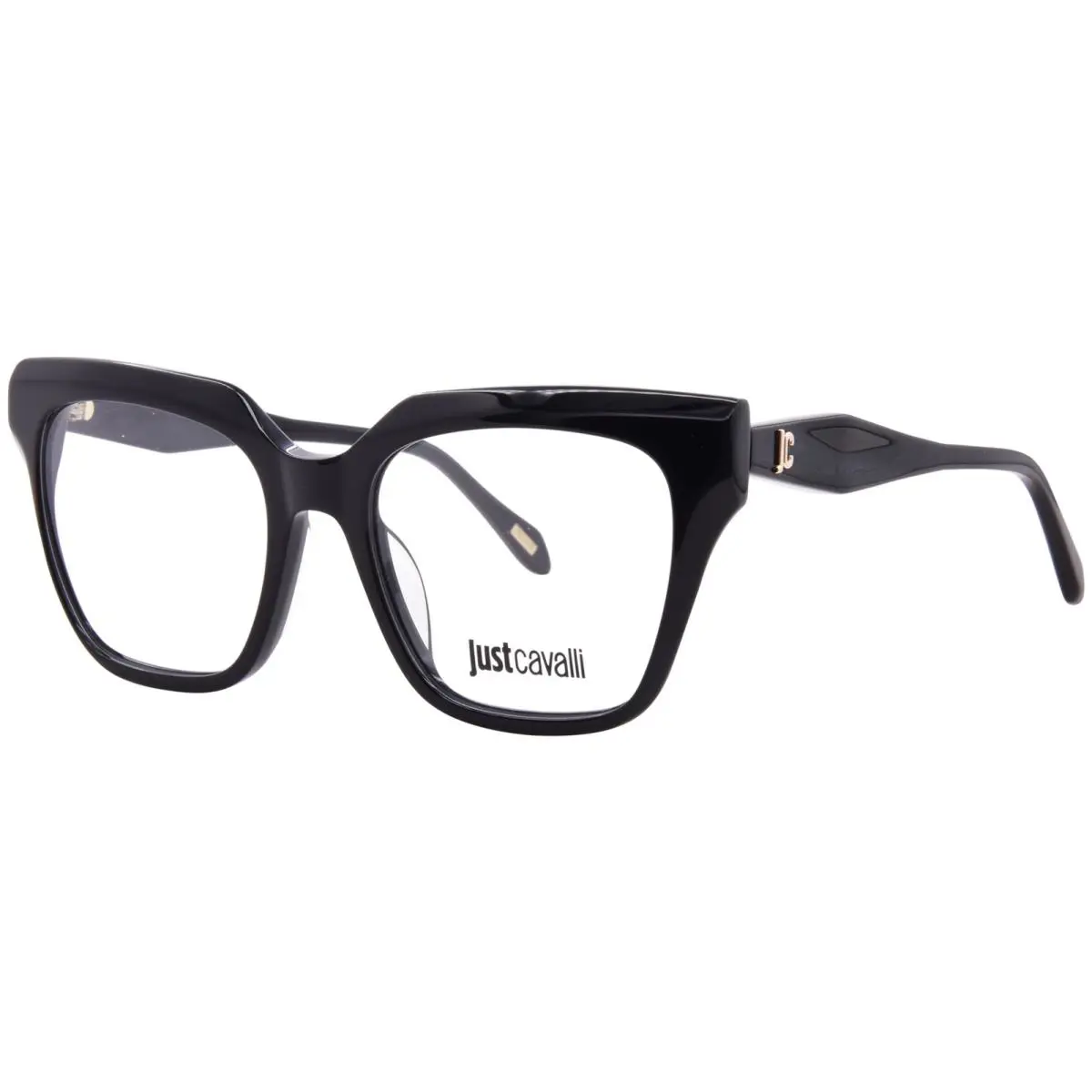 Just Cavalli VJC121 0700 Eyeglasses Women`s Black Full Rim Square Shape 53mm