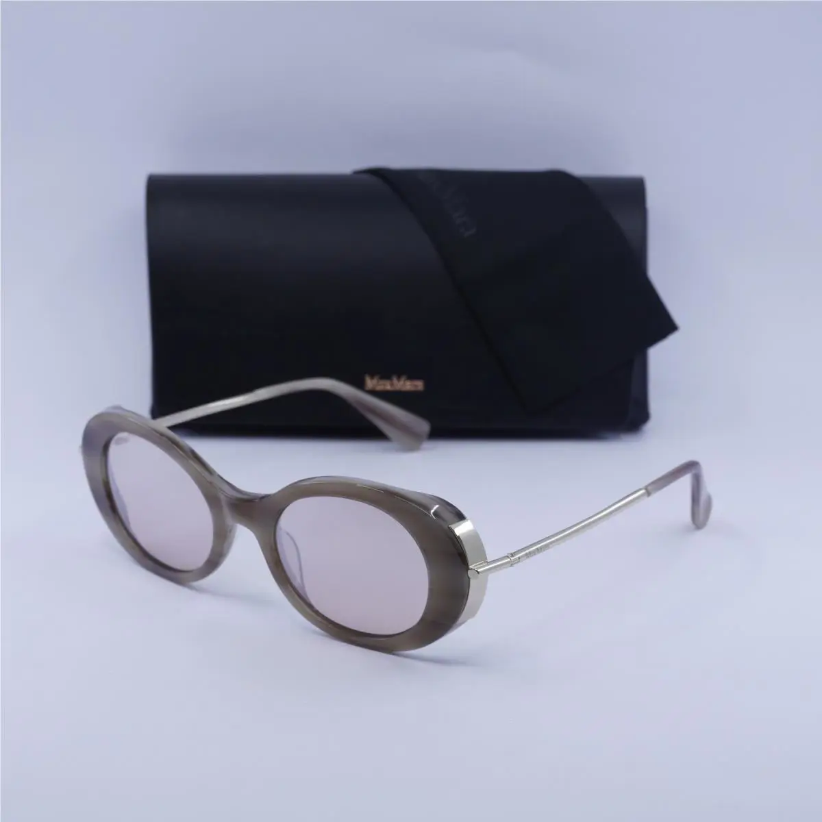 Max Mara MM0080 60G Beige Horn/brown Mirror 51-21-135 Sunglasses