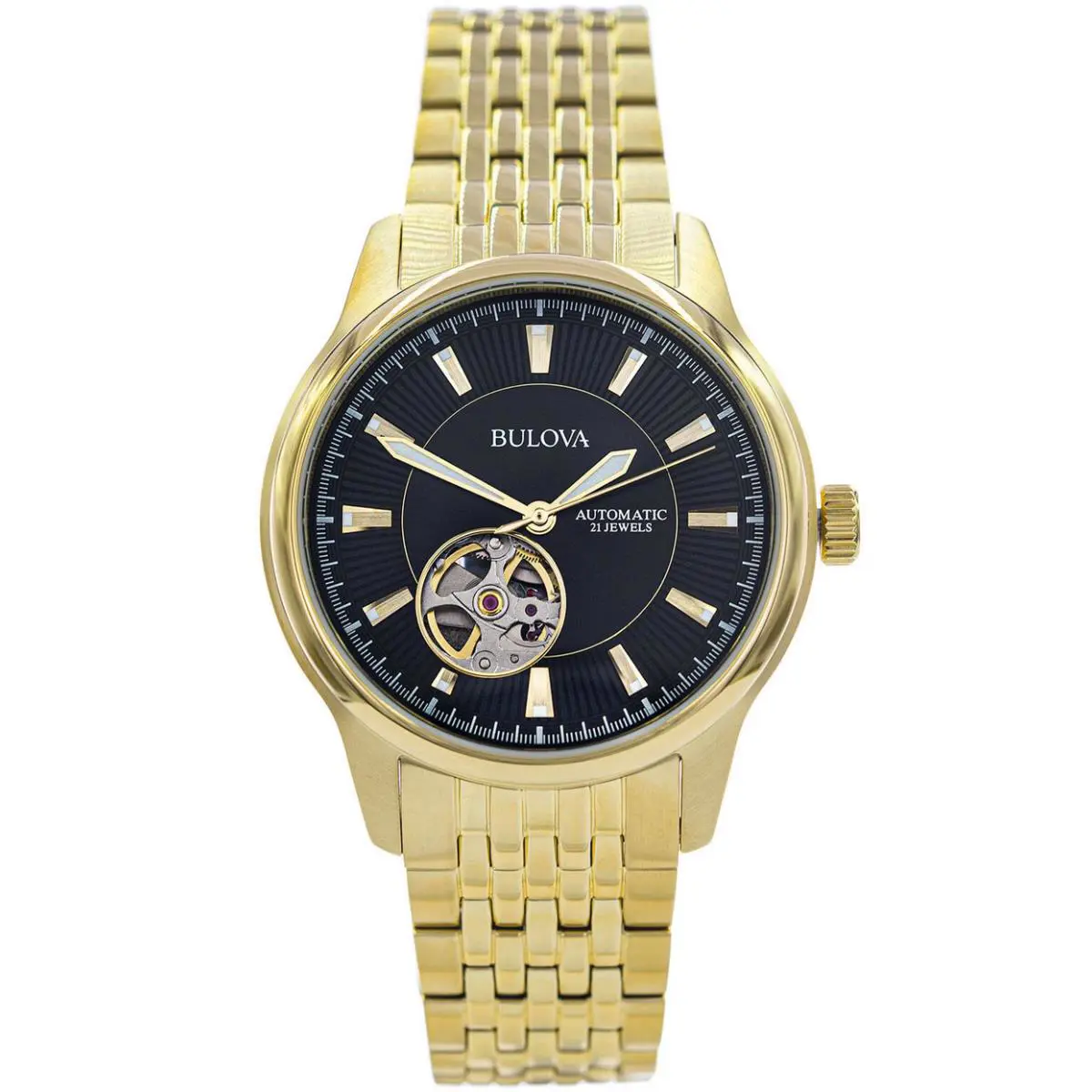 Bulova Classic Automatic Gold Tone Stainless Steel Men`s Watch 97A168