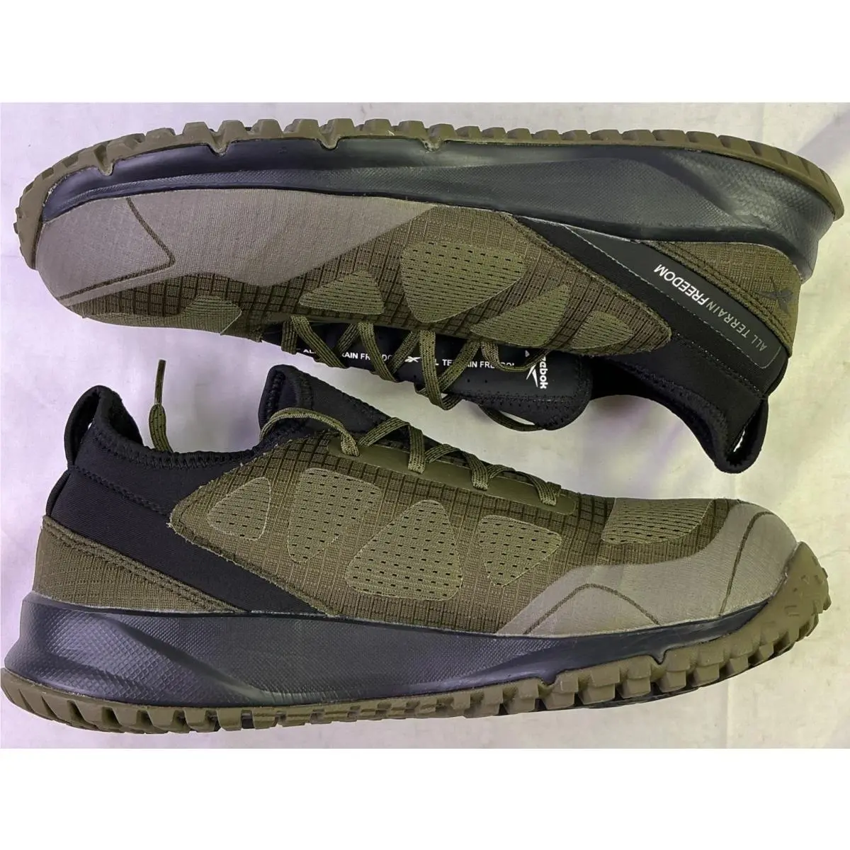 Reebok Men`s All Terrain Steel Toe Work Shoes-olive Green/black-size: 10.5