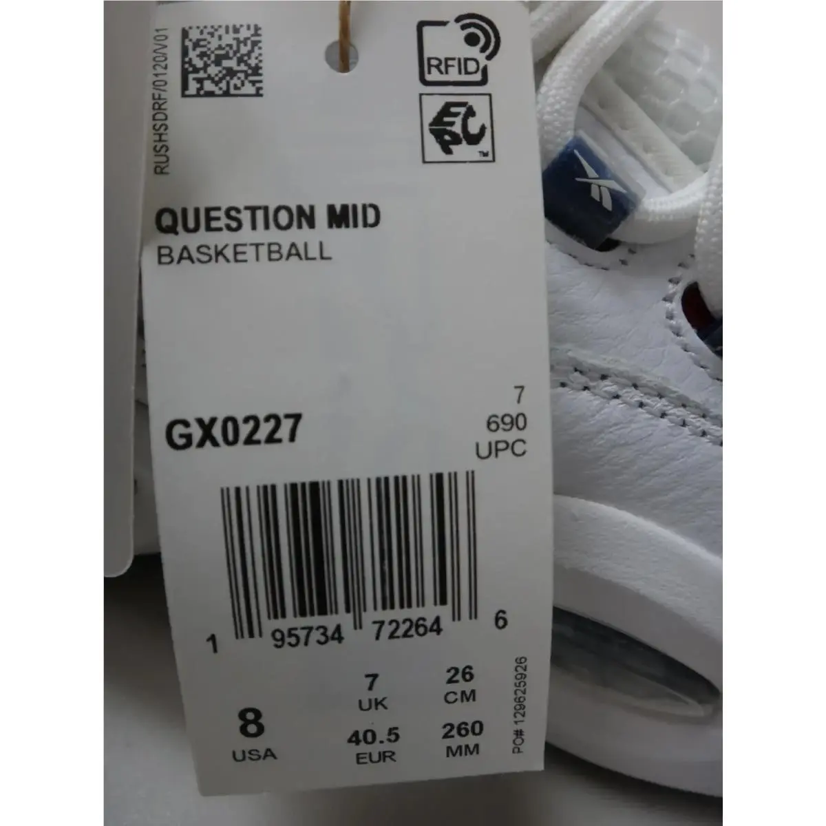 Reebok shoes - Question Mid - Question Mid - GX0227 - White 9