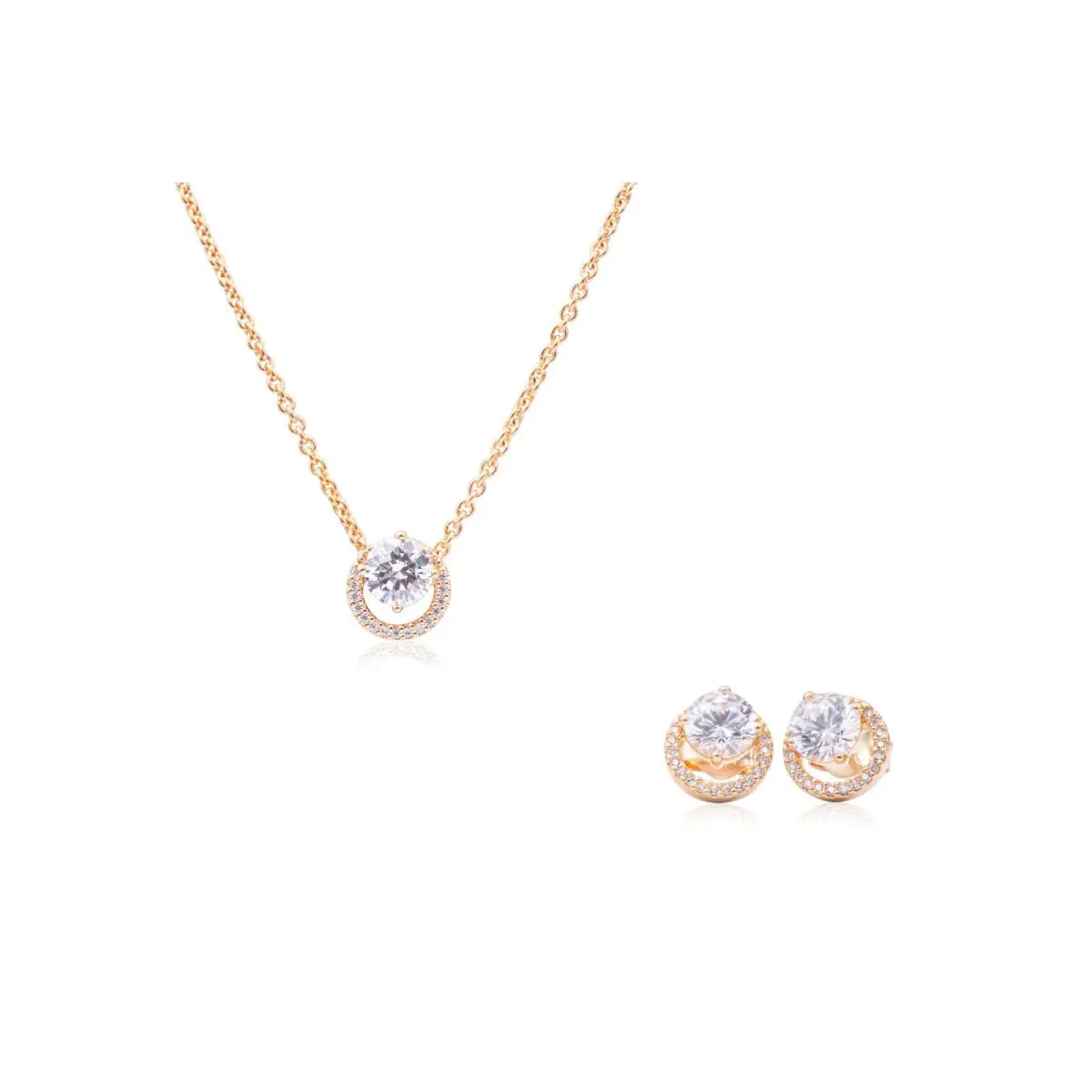 Pandora Sparkling Round Halo Jewelry Gift Set