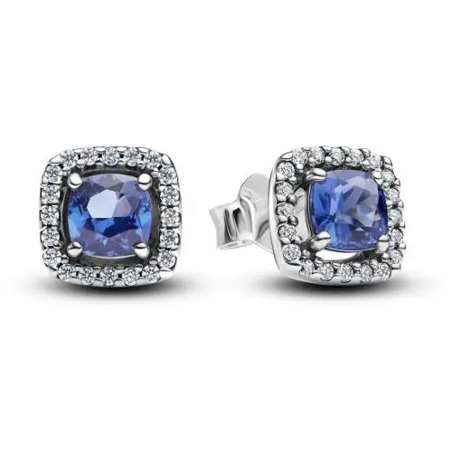 Pandora Timeless Sparkling Square Blue Halo Stud Earrings 293551C01