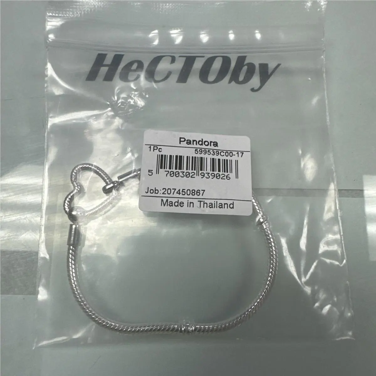 Pandora Moments Heart Closure Snake Chain Bracelet 17cm 599539C00