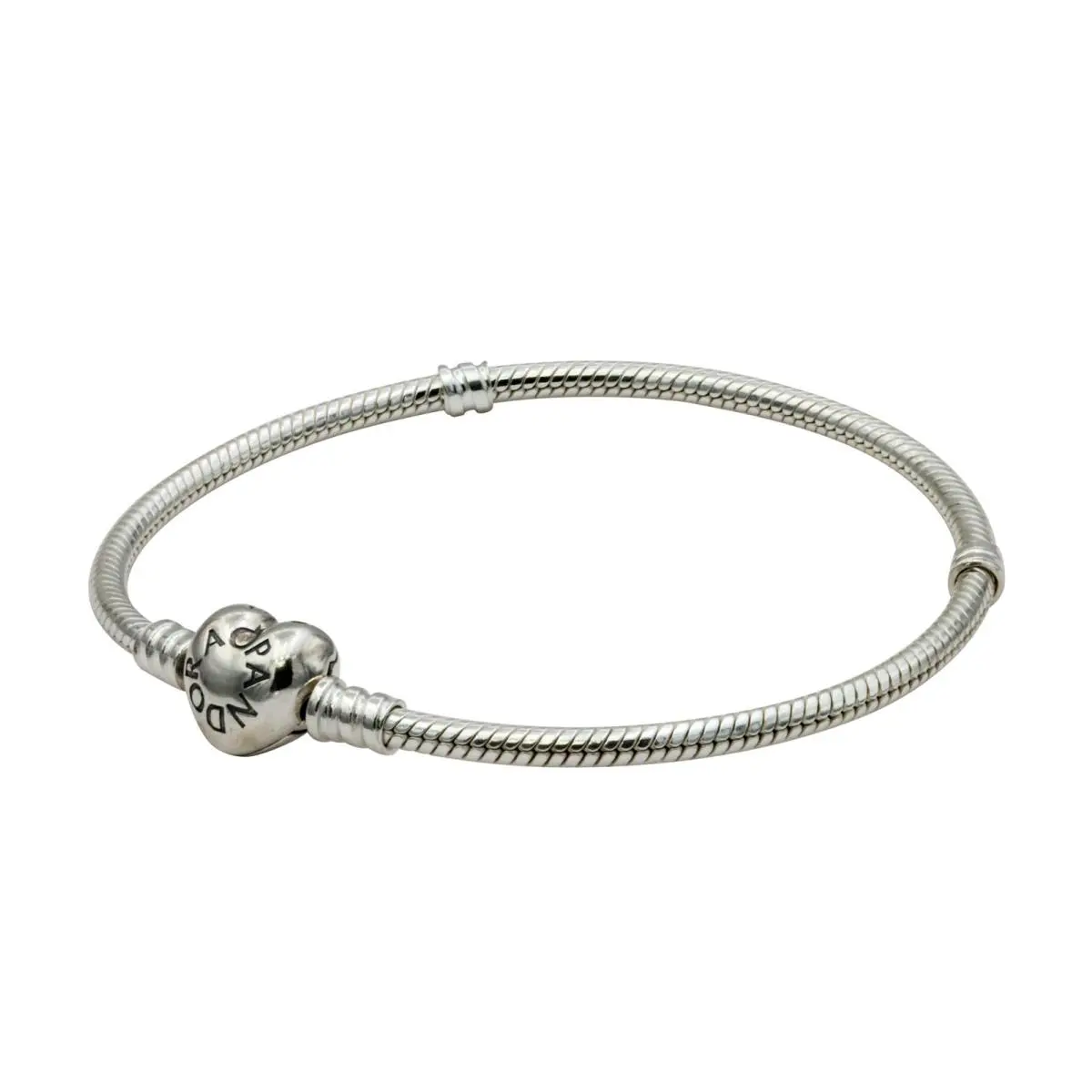 Pandora Moments Heart Clasp Snake Chain Bracelet 590719-19