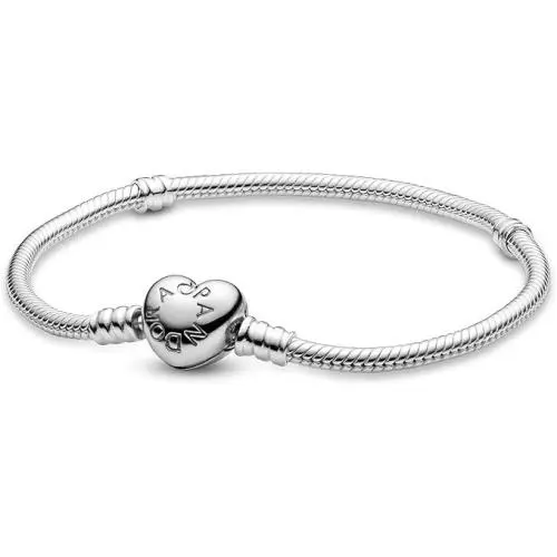 Pandora Silver Bracelet Heart Shaped Clasp Women`s Jewelry Fashion Accessory