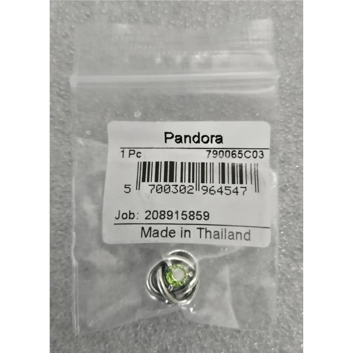 Pandora 790065C03 - August - Green Eternity Circle Spring Green Crystal Charm