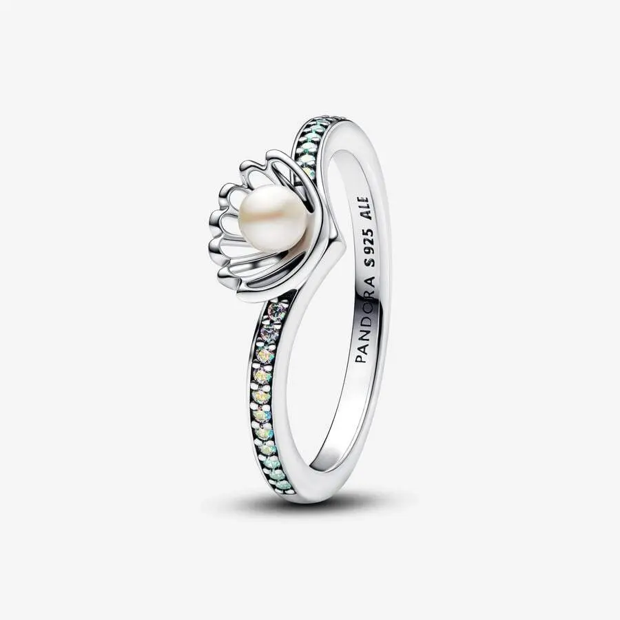 Disney Princess Ariel Shell Cultured Pearl Ring 193654C01-54 by Pandora