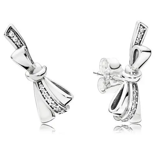 Brilliant Bows Stud Earrings - Clear CZ by Pandora