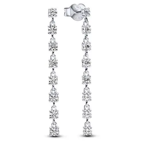 Sparkling Eight Stones Drop Earrings Sterling Silver by Pandora