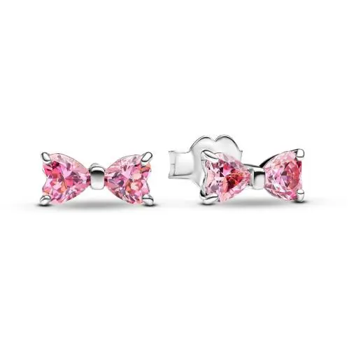 Pandora Timeless Sparkling Pink Bow Stud Earrings 293505C01