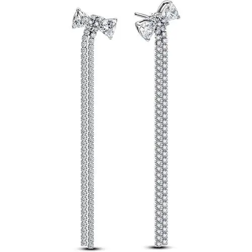 Pandora Timeless Pave Bow Drop Earrings 293544C01