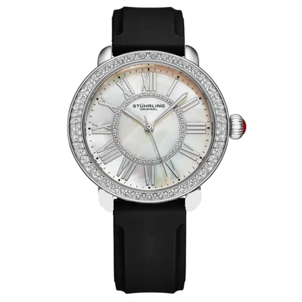 Stuhrling 4068 1 Quartz Classic Black Silicone Womens Watch