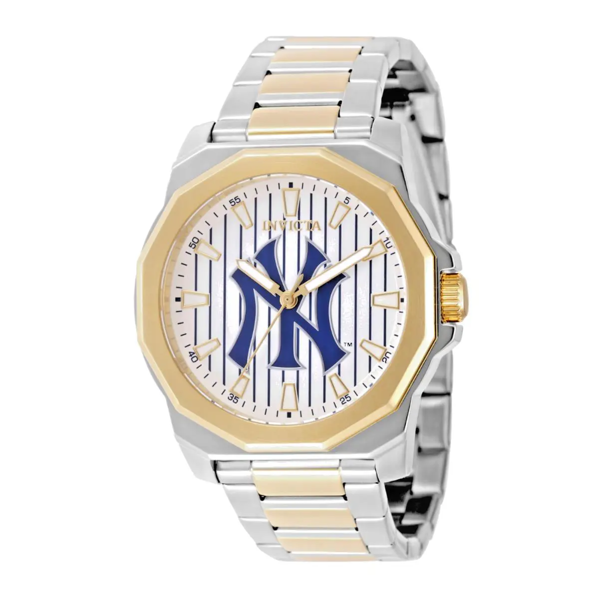 Invicta Speedway York Edition Quartz Silver Dial Men`s Watch 49860 - Dial: Silver-tone, Silver, Band: Two-tone (Gold and Silver-tone), Silver, Bezel: Silver-tone and Gold, Silver, Gold