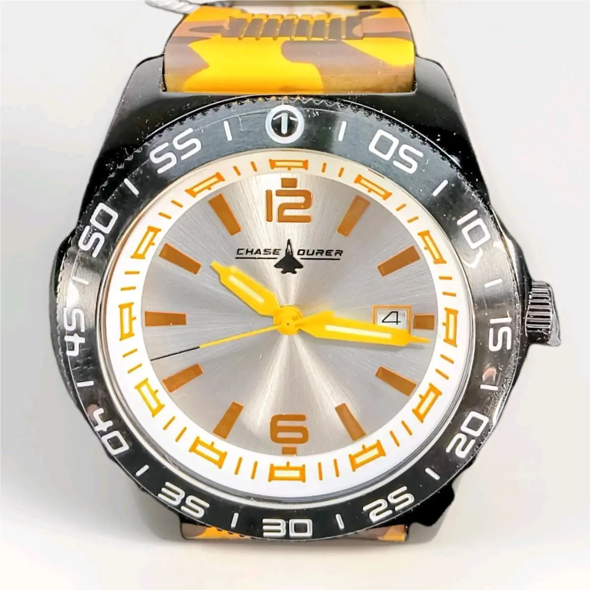 Invicta Chase Durer Men`s Watch 45mm Camouflage Yellow Silver Dial CDW-0174