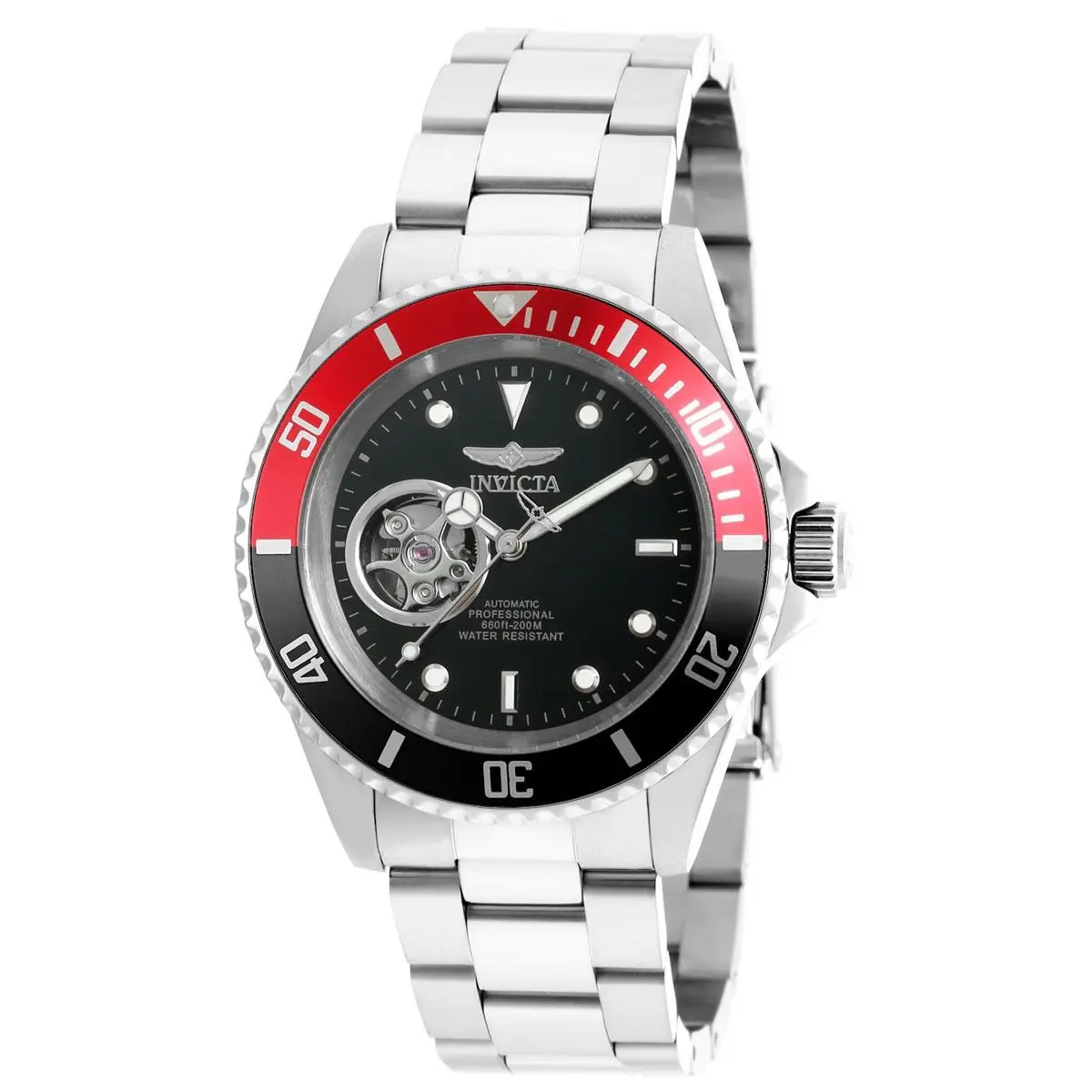 Invicta 20435 Gent`s Black Dial SS Bracelet Automatic Dive Watch