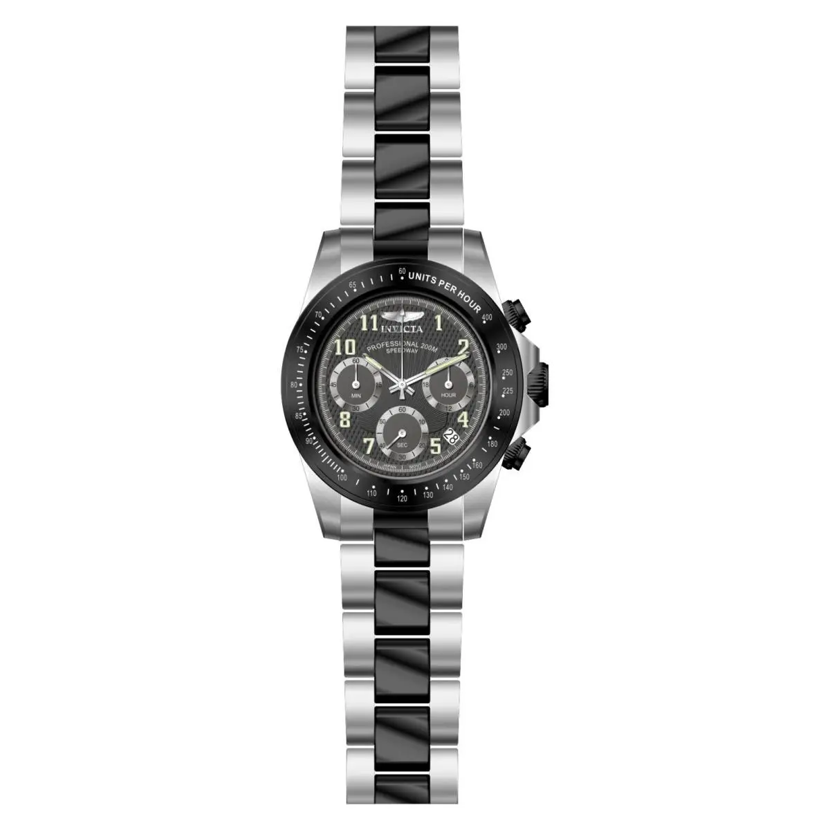 Watch Invicta 17031 Speedway Men 39.5 Stainless Steel - Dial: Steel, Black, Band: Black, Steel