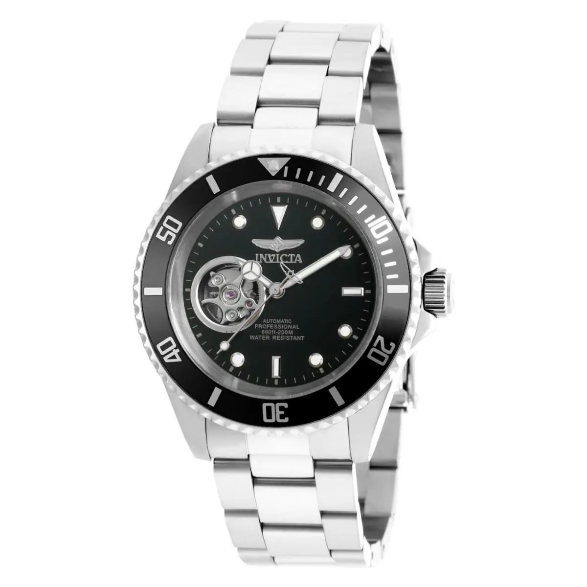 Invicta Men 40mm Pro Diver Automatic Black/silver Tone SS 200m Watch