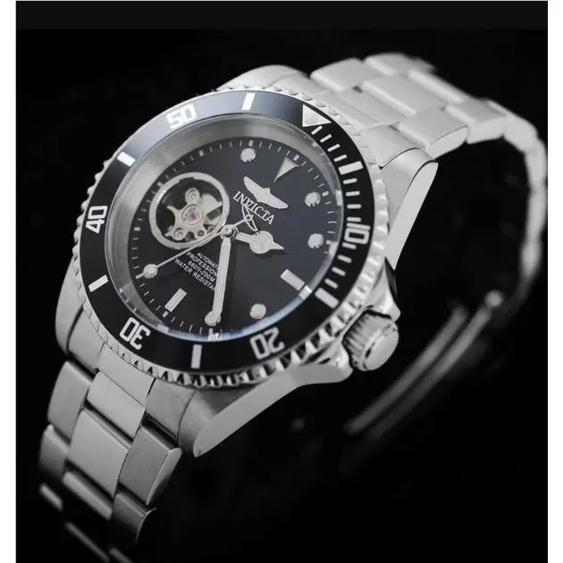 Invicta Men 40mm Open Heart Pro Diver Auto NH38A SS Watch -yellow Back
