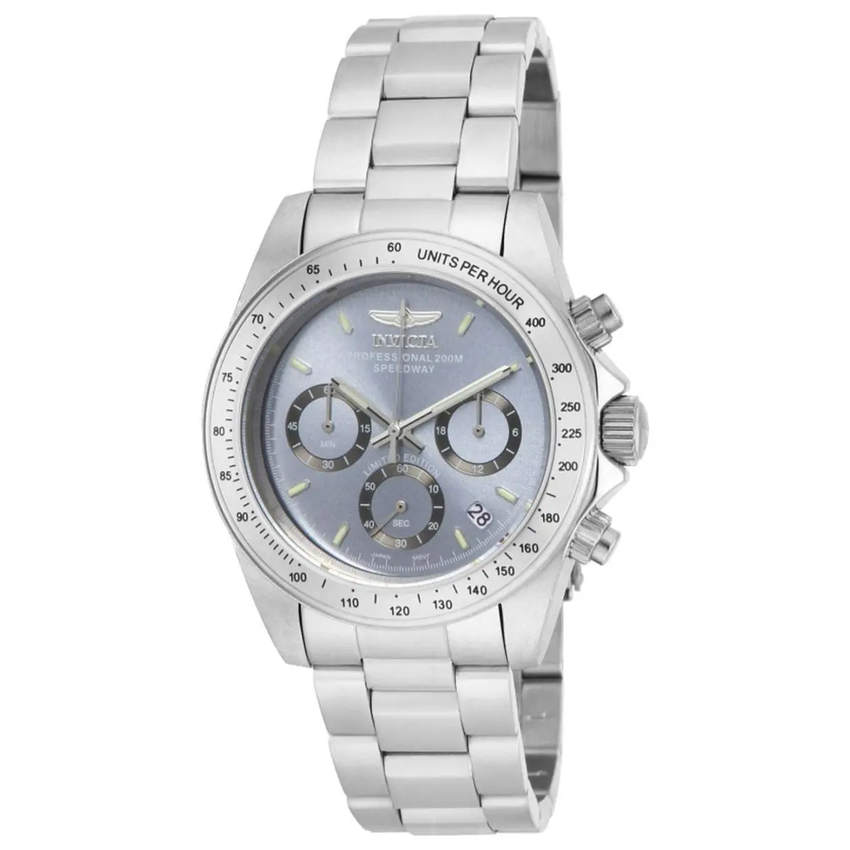 Invicta Men`s Watch Speedway Chronograph Charcoal Dial Bracelet ILE9211A