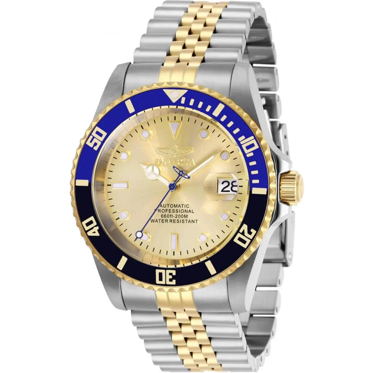 Men`s Watch Pro Diver Automatic Two Tone Bracelet Gold Tone Dial 29181 by Invicta
