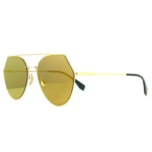 Fendi Eyeline FF 0194 001 83 Aviator Sunglasses Yellow Gold / Gold Mirror