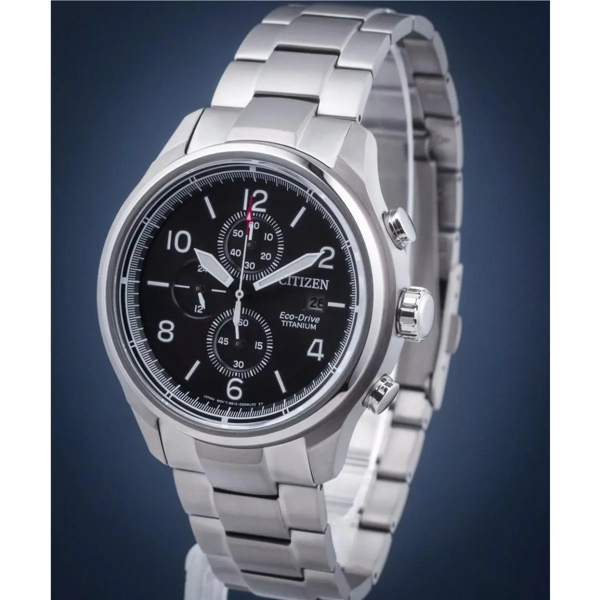 Citizen Titanium Sapphire Eco-drive Date Indicator Men`s Watch CA0810-88E