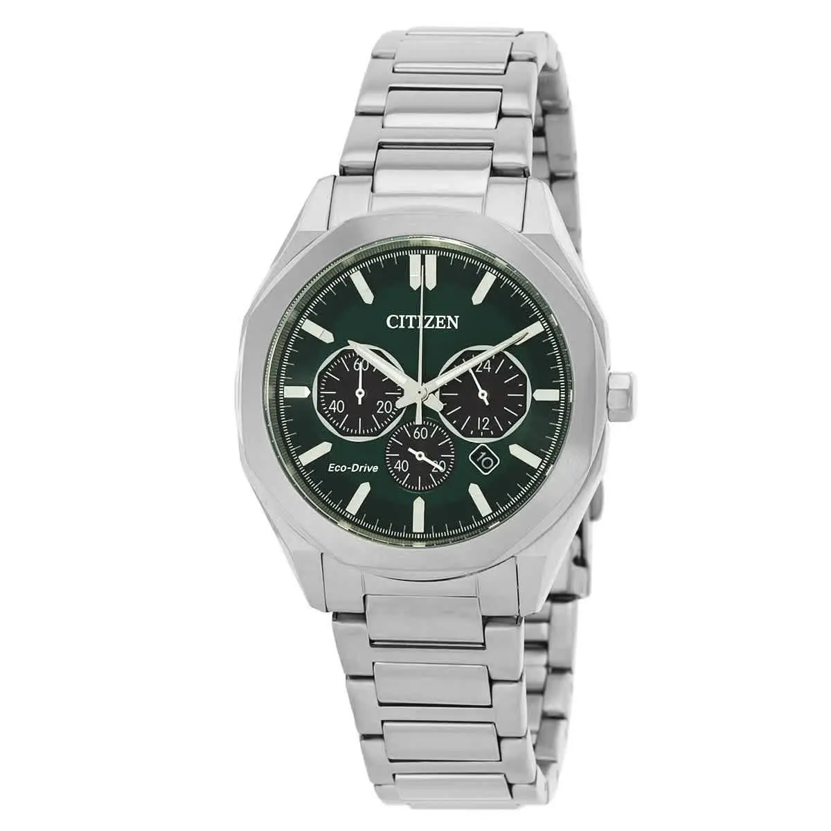 Citizen Eco-drive Chronograph Green Dial Men`s Watch CA4590-81X