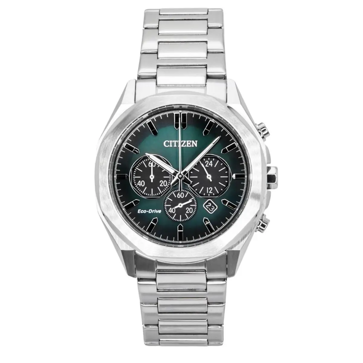 Citizen Eco-drive Chronograph Stainless Steel Green Dial CA4590-81X Mens Watch