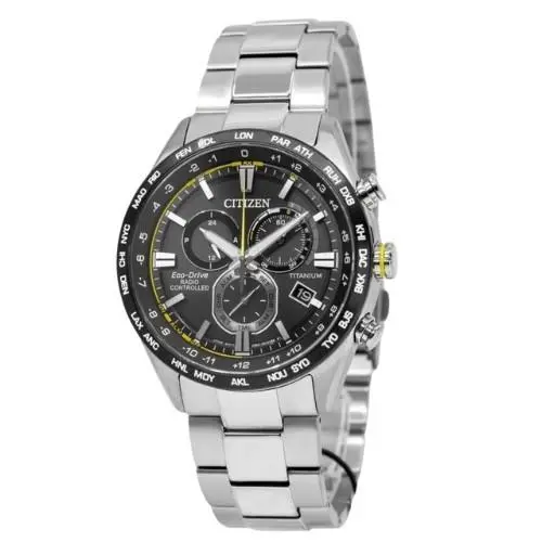 Citizen Super Titanium Controlled Black Dial CB5947-80E Sapphire Men`s Watch