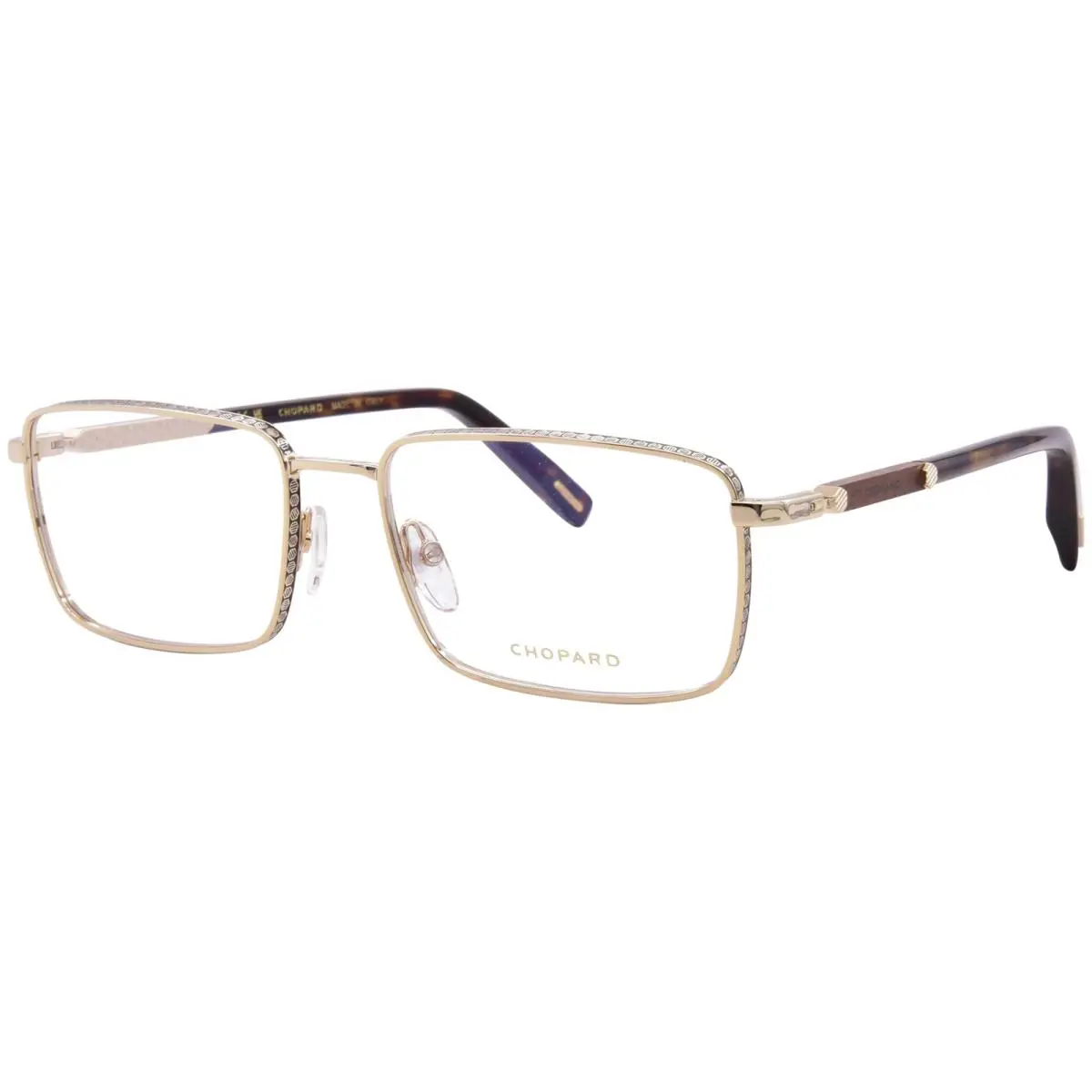 Chopard VCHL48 0302 Eyeglasses Frame Men`s Rose Gold Full Rim Square Shape 58mm