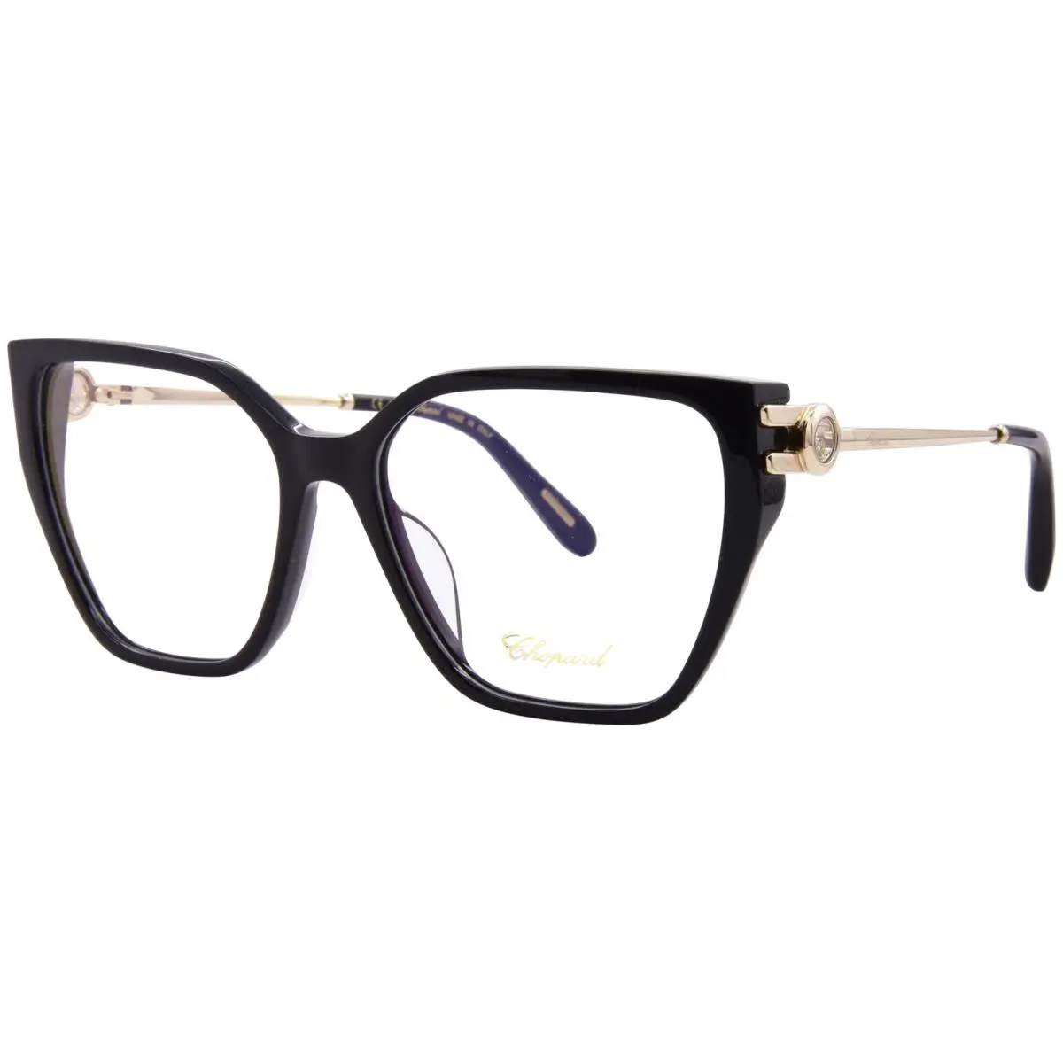 Chopard VCH380S 0700 Eyeglasses Women`s Shiny Black Full Rim Square Shape 56mm
