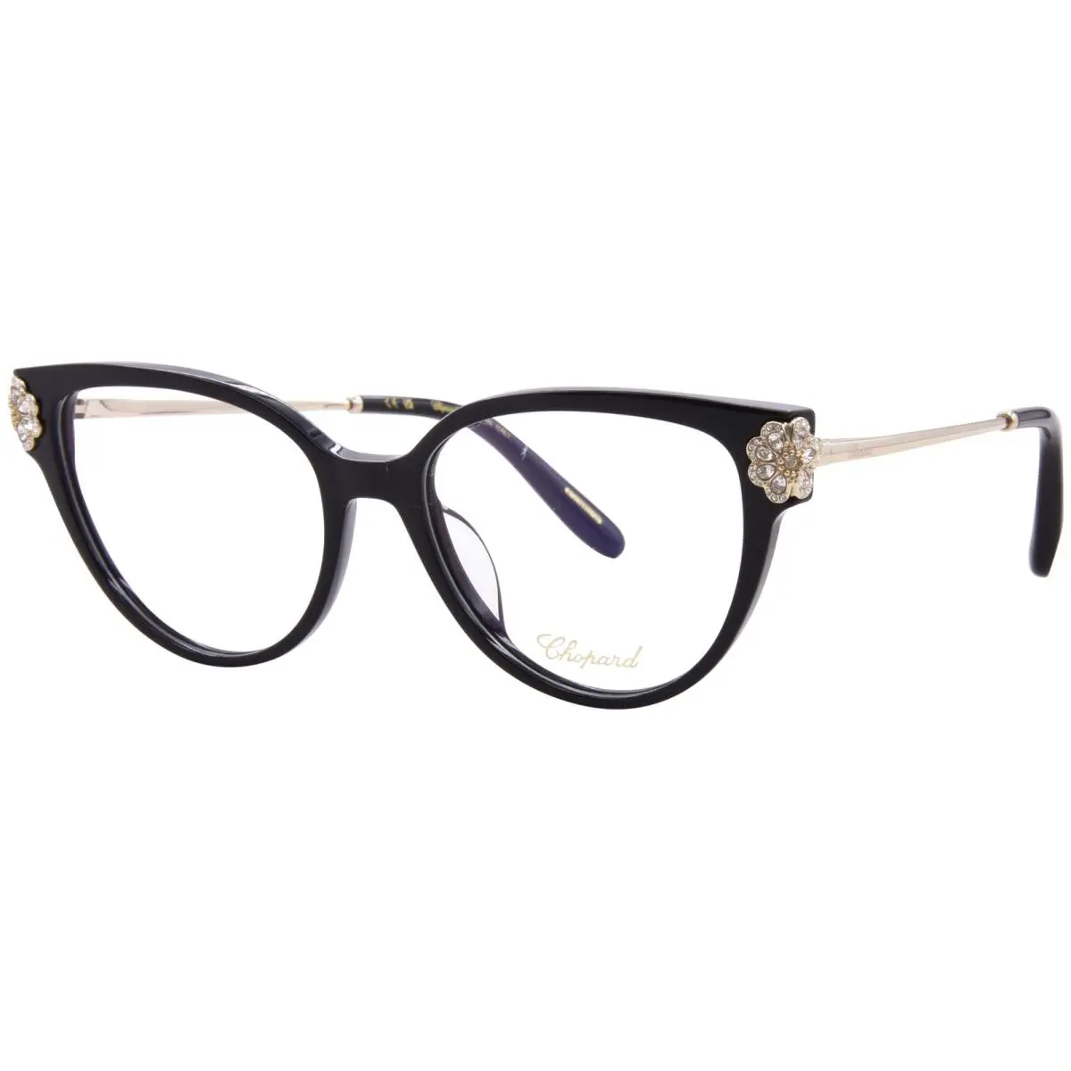 Chopard VCH381S 0700 Eyeglasses Frame Women`s Shiny Black Full Rim 54mm