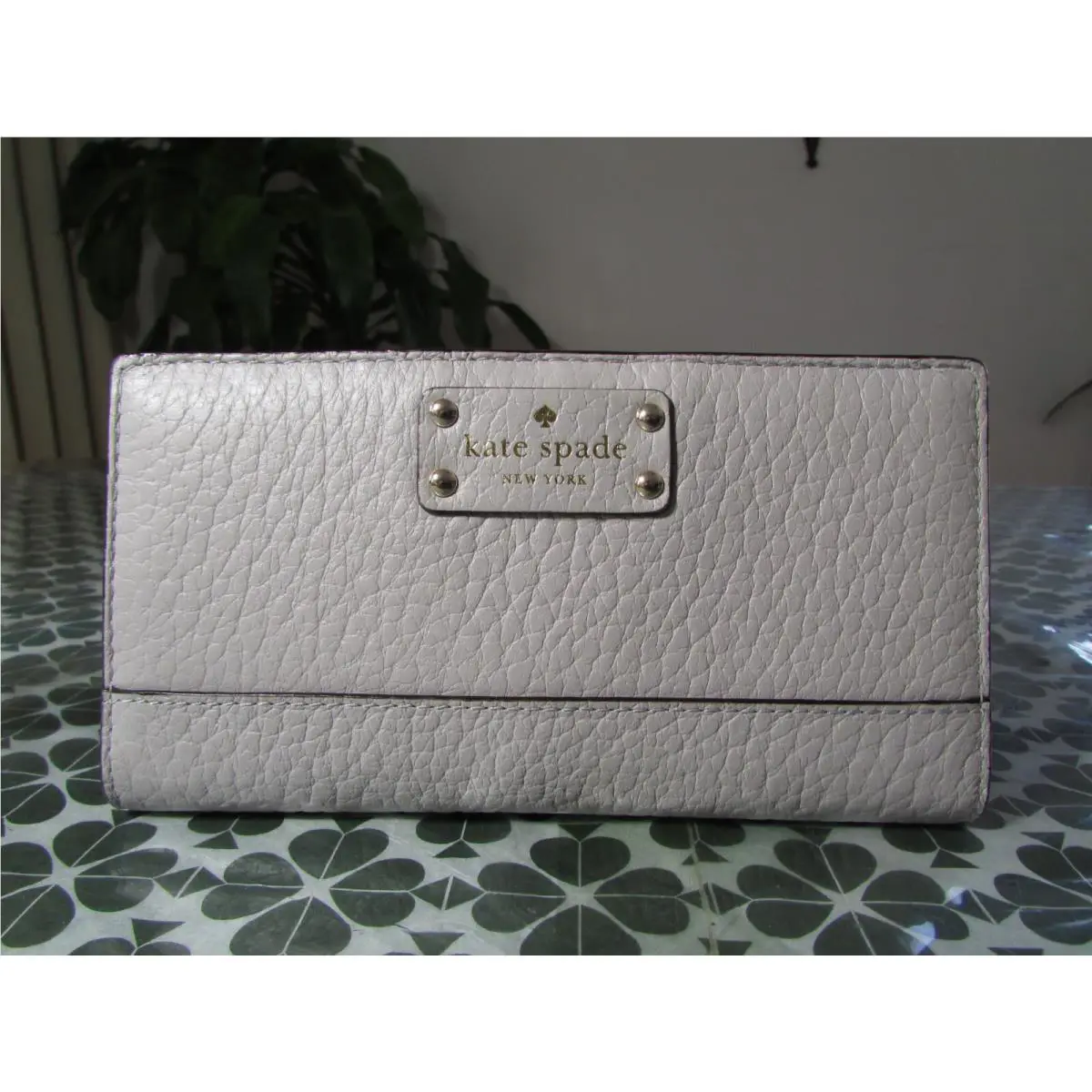 Leather Stacy Bay Street Wallet WLRU2642 Cement by Kate Spade