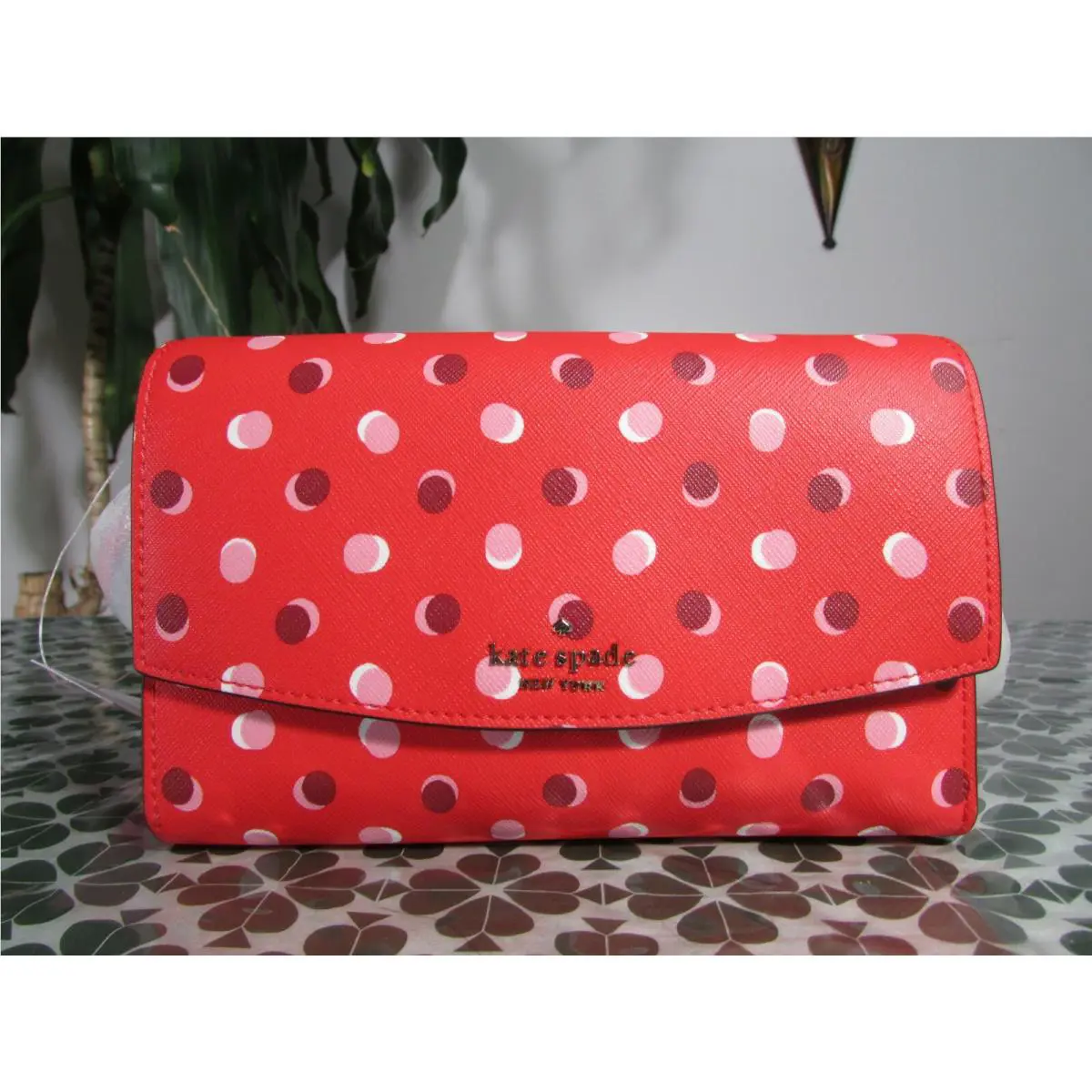 Saffiano Winni Laurel Way Crossbody Wallet Digital Red Multi by Kate Spade