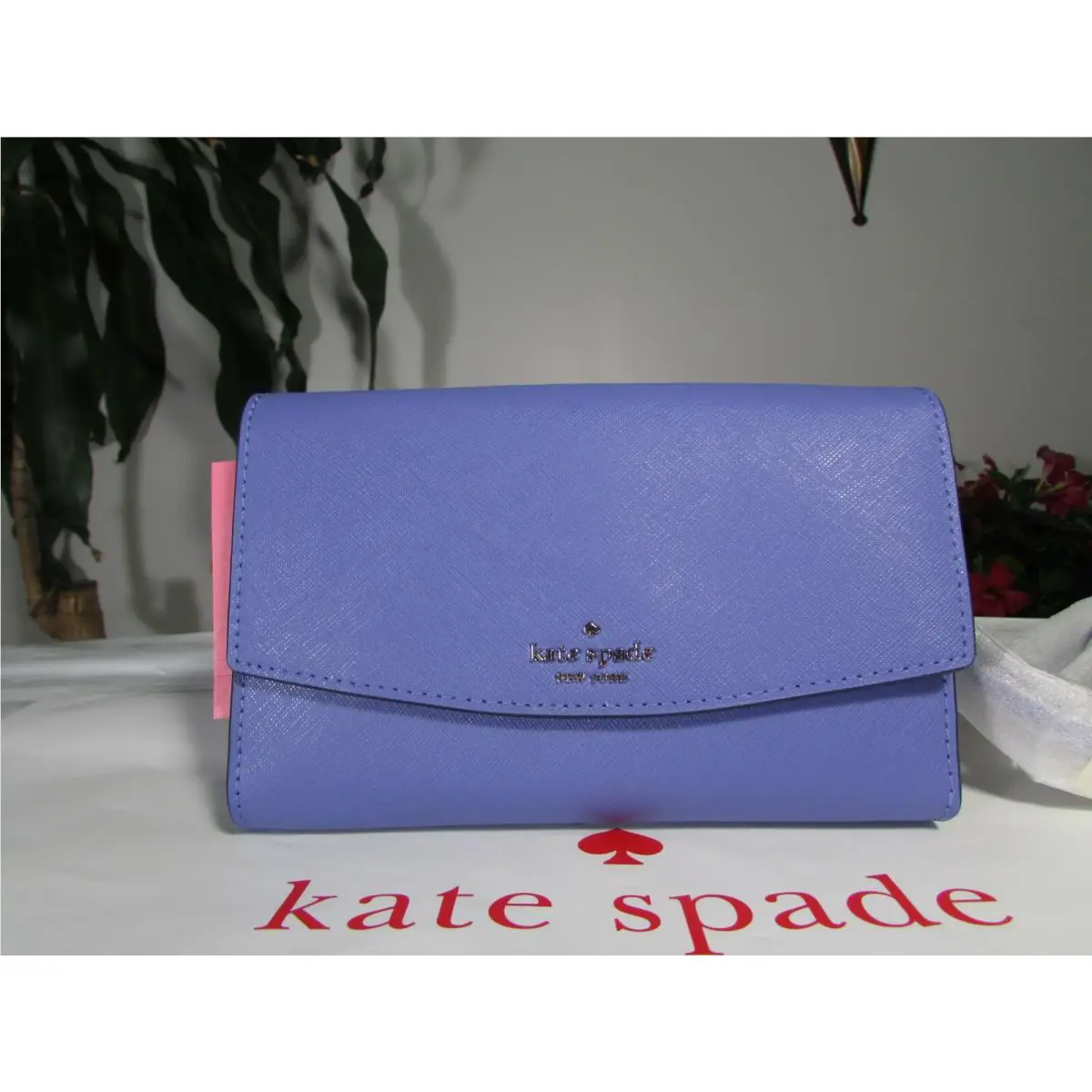 Saffiano Winni Laurel Way Crossbody Wallet Periwinkle by Kate Spade