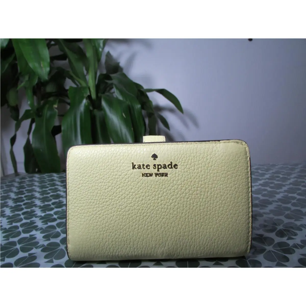 Pebble Leather Leilo Medium Wallet WLR00394 Yellow Mar by Kate Spade