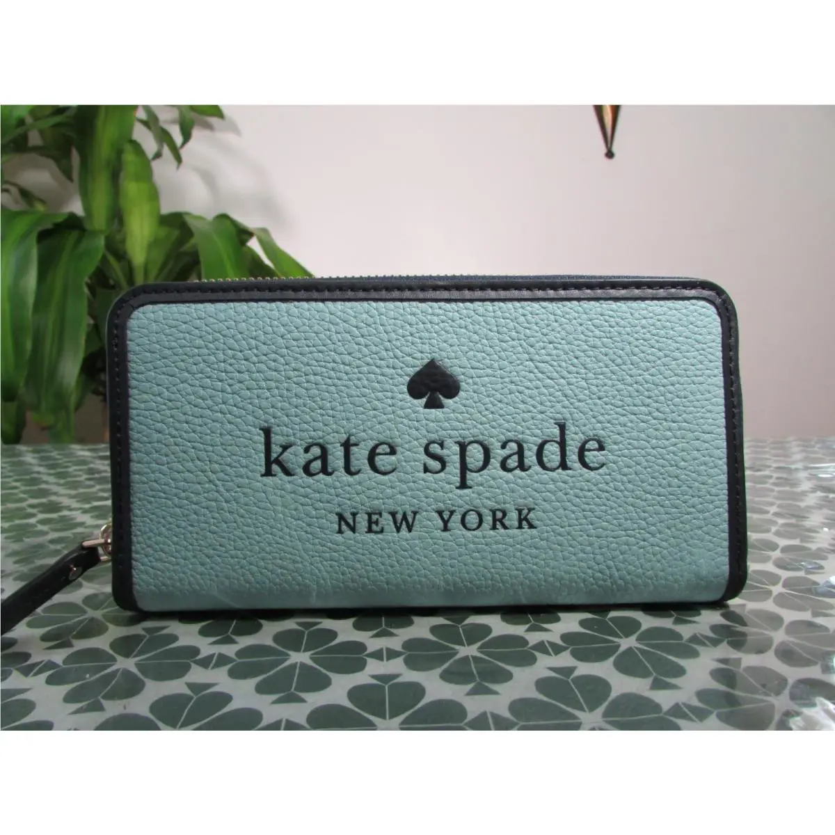 Pebble Leather Glitter on Large Continental Wallet Poolside by Kate Spade