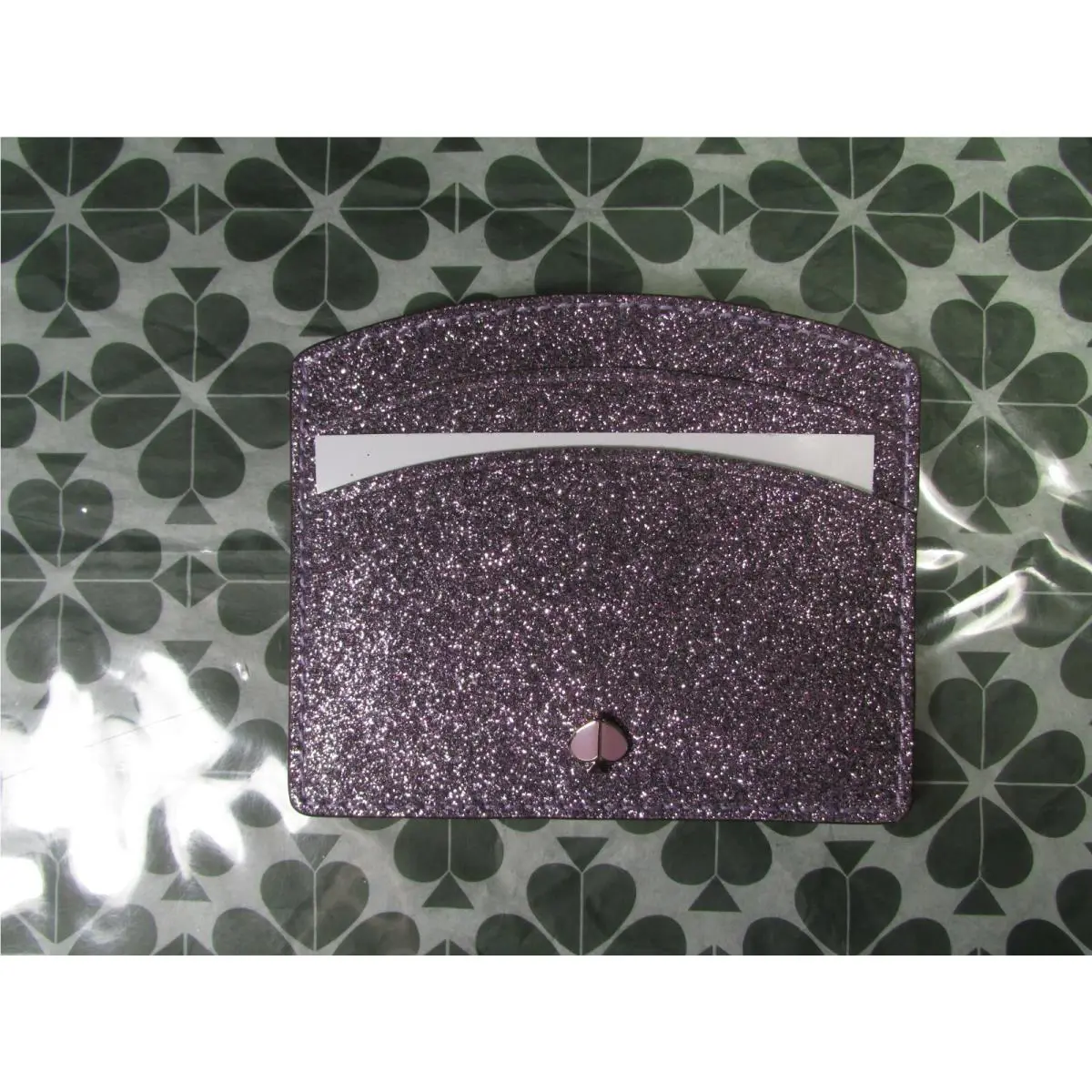 Kate Spade Solid Glitter Fabric Burgess Court Card Holder Case