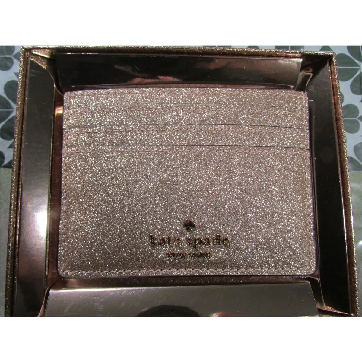 Glimmer Boxed Small Slim Cardholder KE448 Gold by Kate Spade