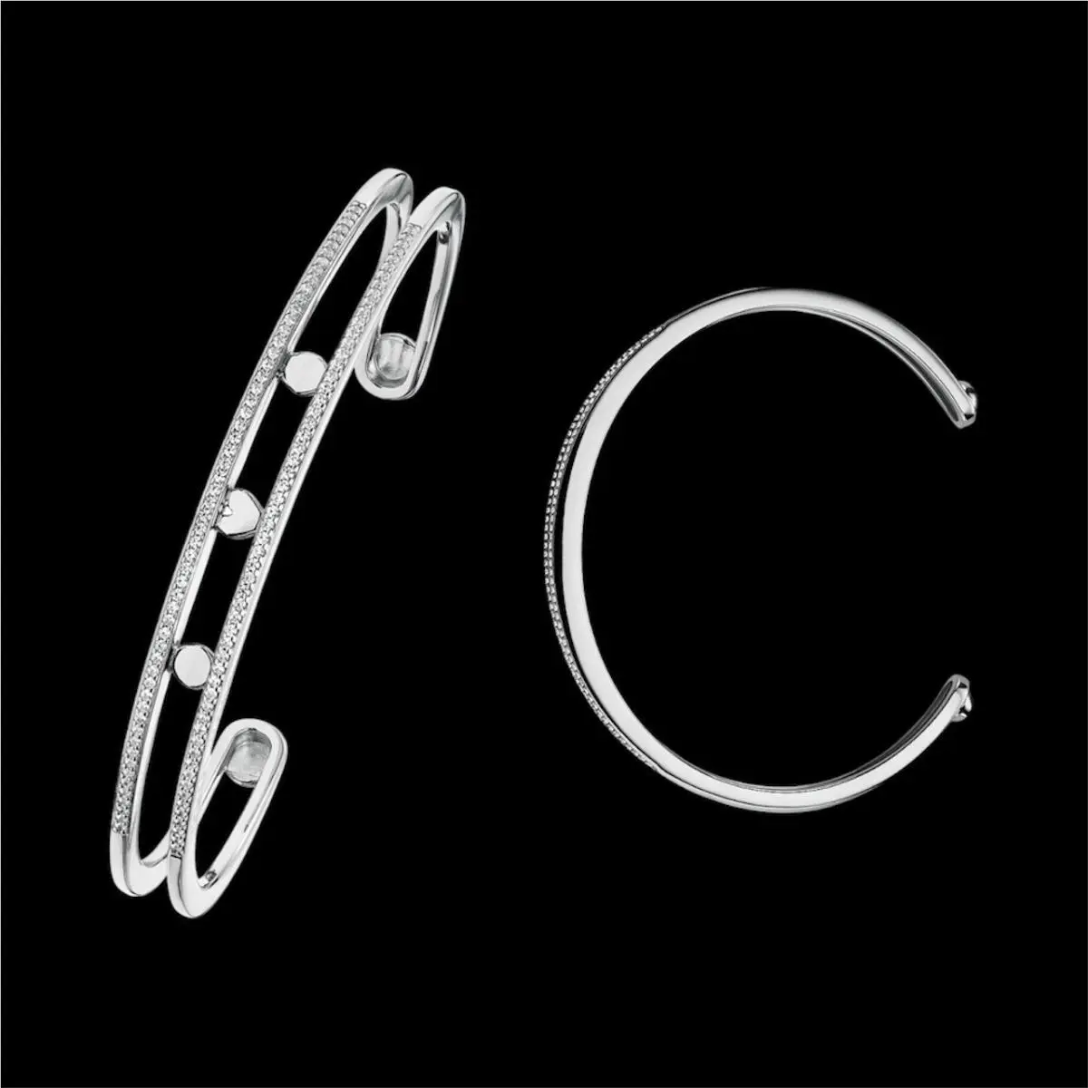 Michael Kors 14k White-gold Plated Pavé Sterling Silver Cuff Bracelet