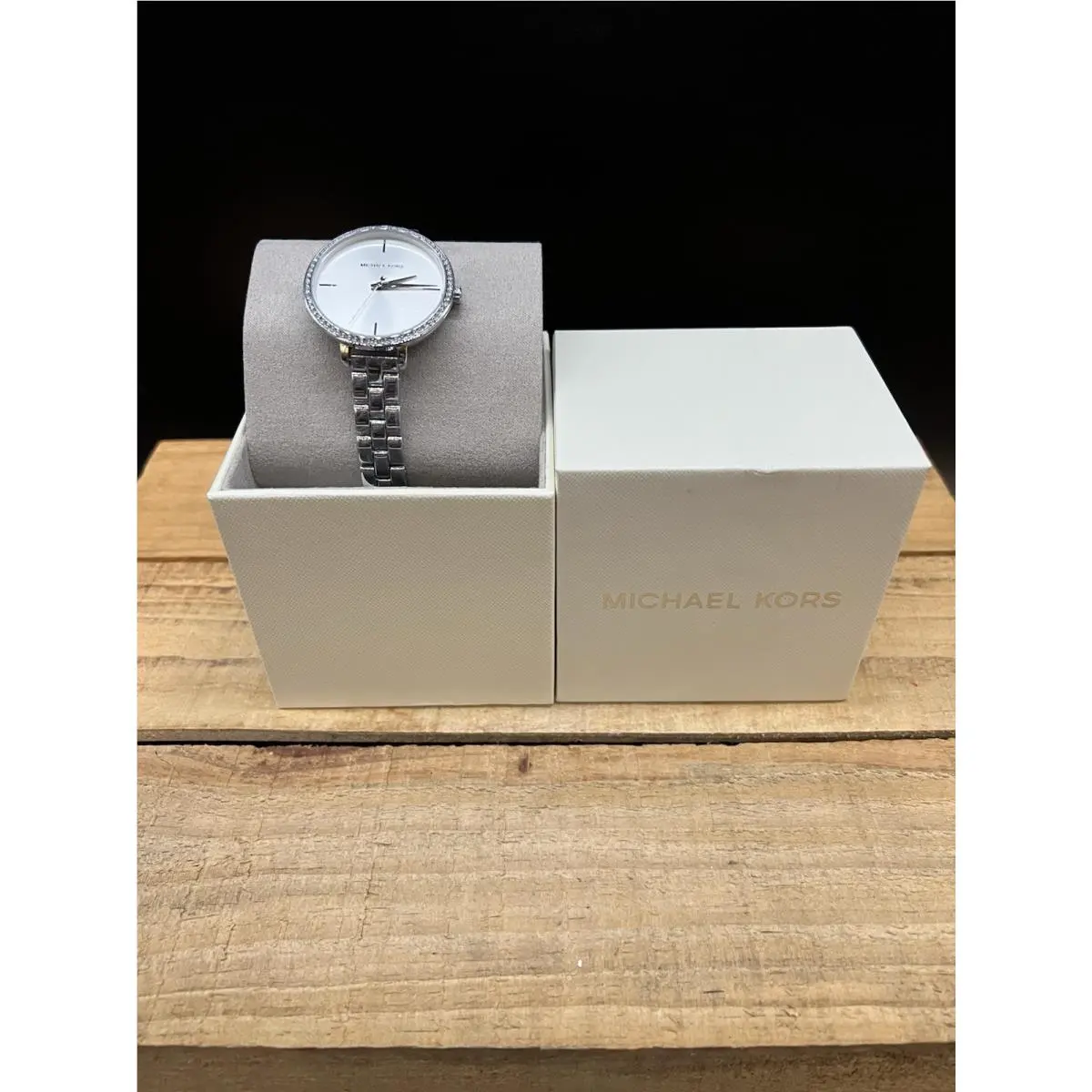 Michael Kors Charley Silver Crystal Bracelet 39mm Women Watch MK4398