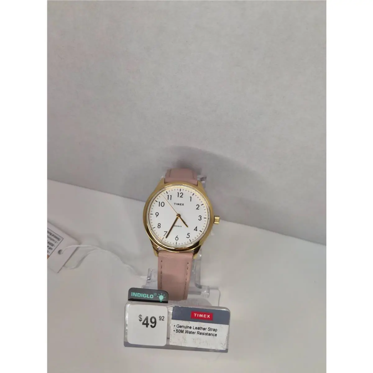 Women`s  Easy Reader with Leather Strap - Rose Gold/beige by Timex