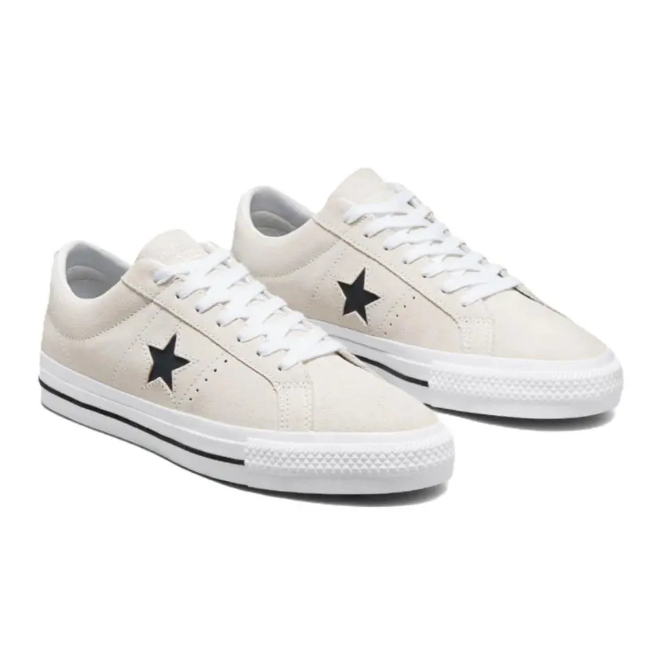 Converse Men`s One Star Pro Suede Low Top Shoes Egret White 172950C j - Egret White