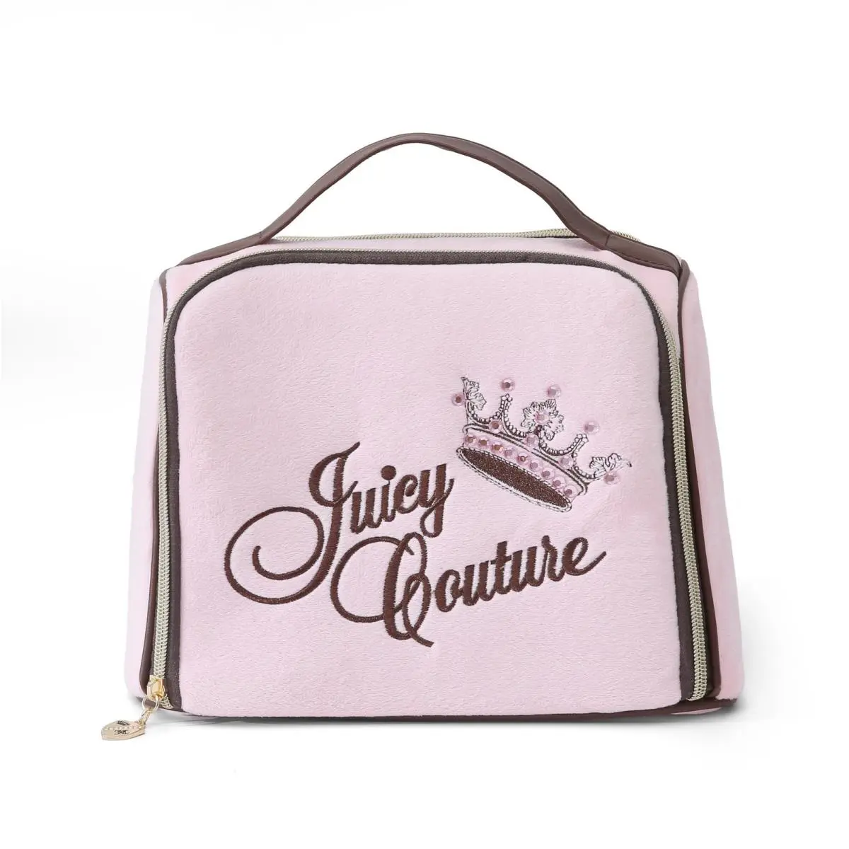 Juicy Couture Pink Makeup Bag Cosmetics Organizer Travel Essentials Bowler