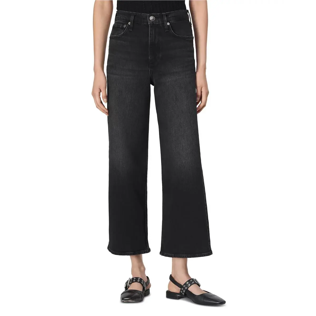 Rag Bone L97415 Womens Andi High Rise Wide Leg Ankle Jeans in Cornelia Size 24 by Rag & Bone