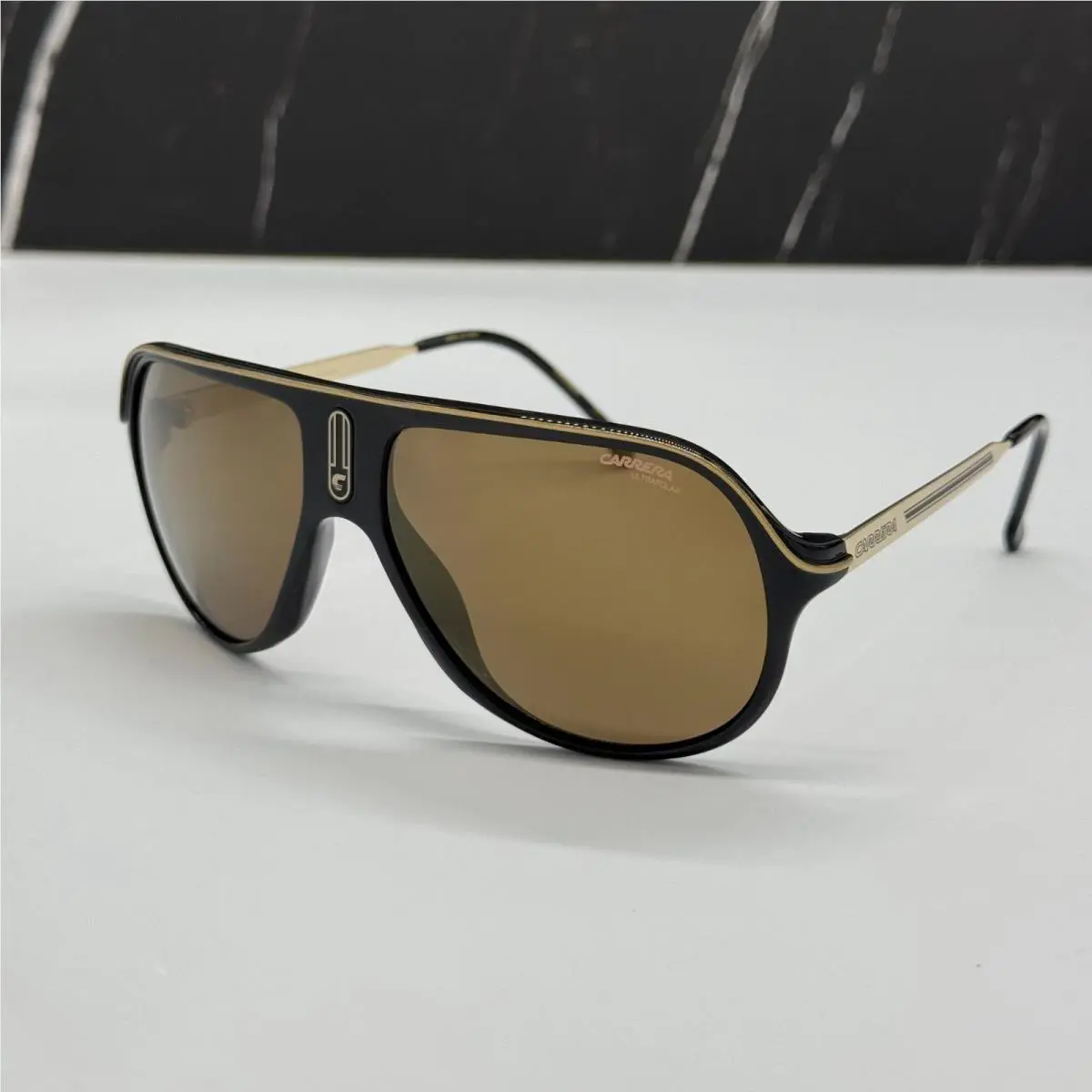 Carrera SAFARIN65/N 2M2 Black Gold Brown Aviator Carrera Sunglasses