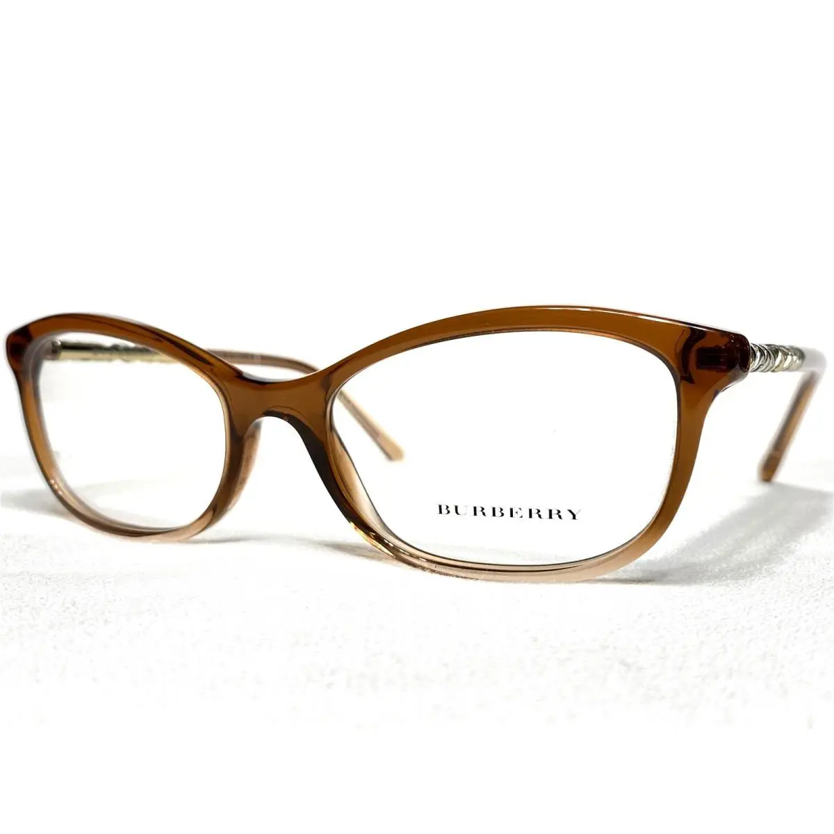 Burberry Eyeglasses Women`s B2231 3608 Brown to Clear Cats Eye Frames 54/18