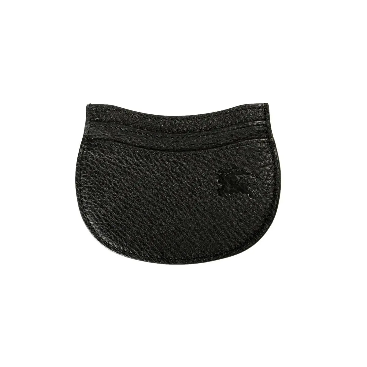 Burberry Unisex Rocking Black Texture Leather Logo Credit Card Case